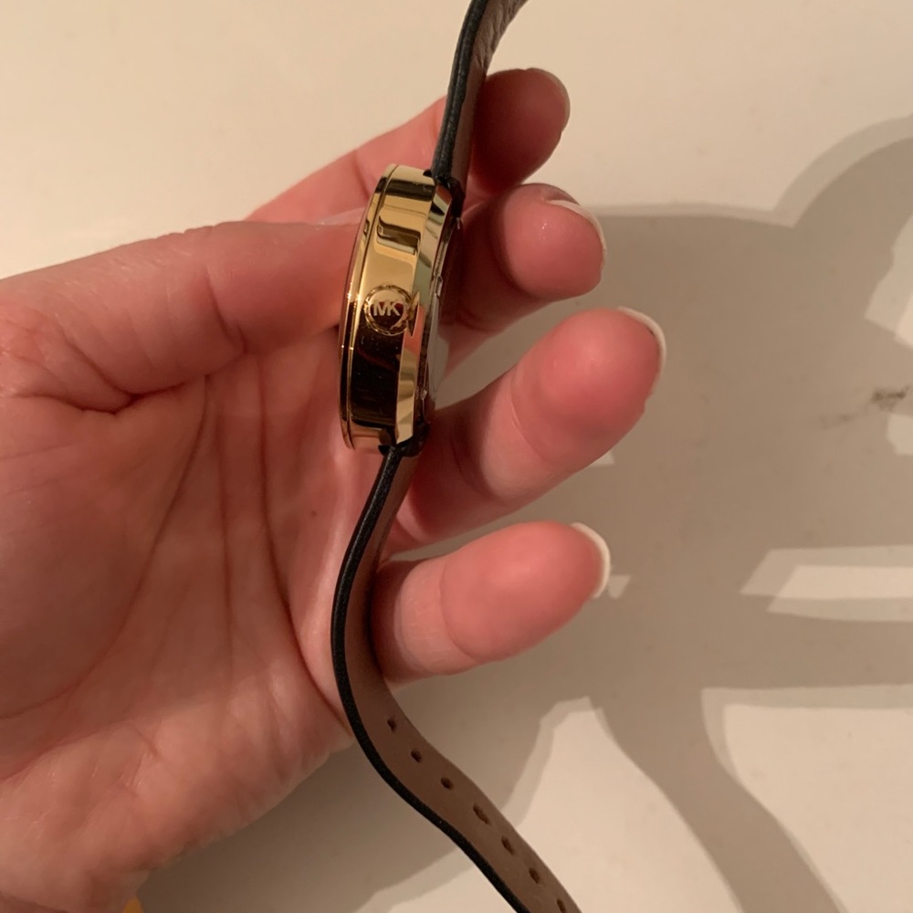 COPY - Michael Kors Black Leather Watch - Picture 6 of 11